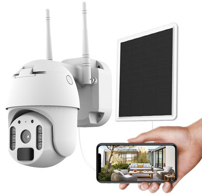 2021년 태양 IP 카메라 씨 PTZ 돔 CCTV 카메라 와이파이 사이렌 HD 1080P 피르 배터리 짜맞춘 보안 야외 방수 라디오